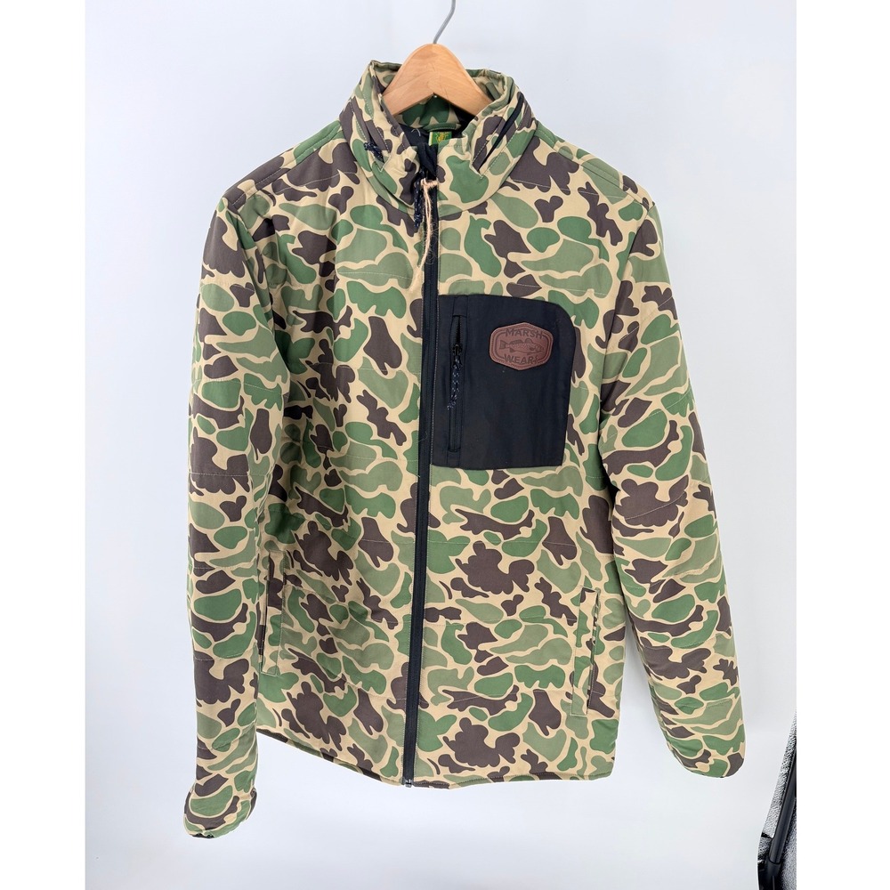 Marsh Wear Mens Duck Camo Jacket Green Brown Full Zip Fishing Coat L Outdoorsy - Picture 5 of 16